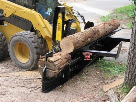 skid steer log splitter cutter|skid loader log splitter attachment.